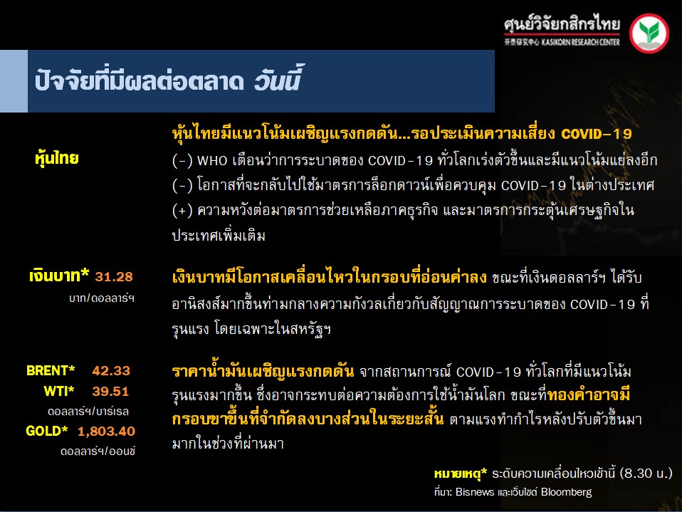 ปัจจัยตลาดหุ้นวันนี้-แนวโน้มค่าเงินบาท-ราคาน้ำมันดิบ-(10 ก.ค. 63)