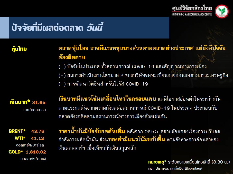 ปัจจัยตลาดหุ้นวันนี้-แนวโน้มค่าเงินบาท-ราคาน้ำมันดิบ-(16 ก.ค. 63)