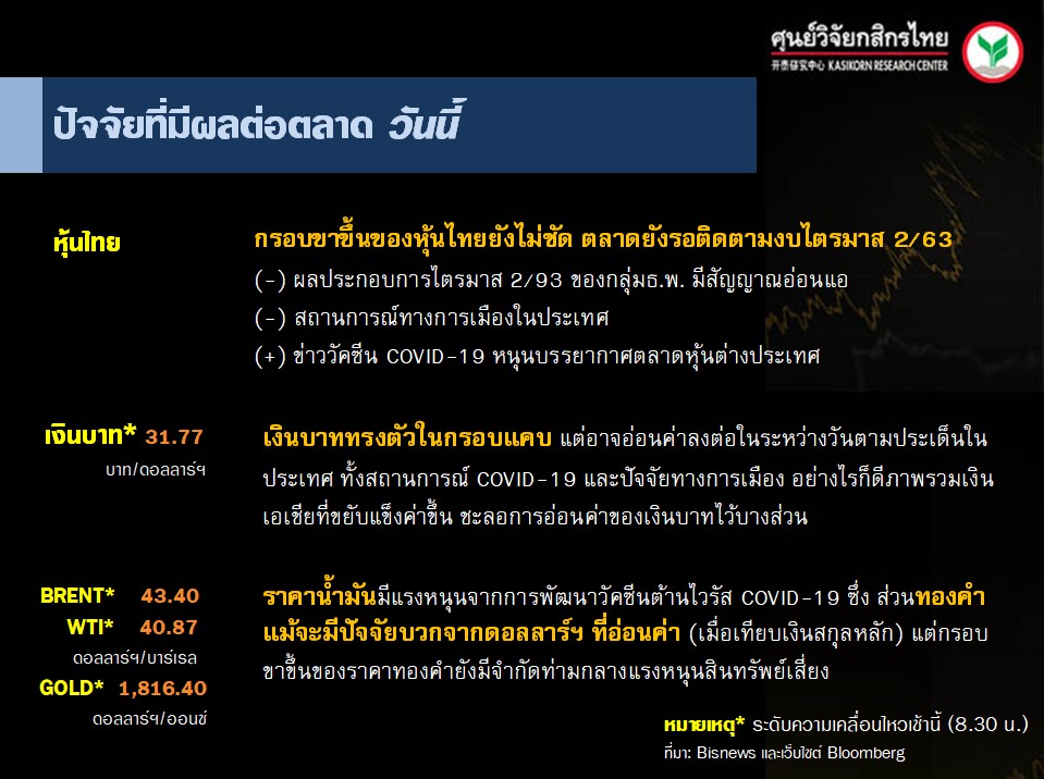 ปัจจัยตลาดหุ้นวันนี้-แนวโน้มค่าเงินบาท-ราคาน้ำมันดิบ-(21 ก.ค. 63)