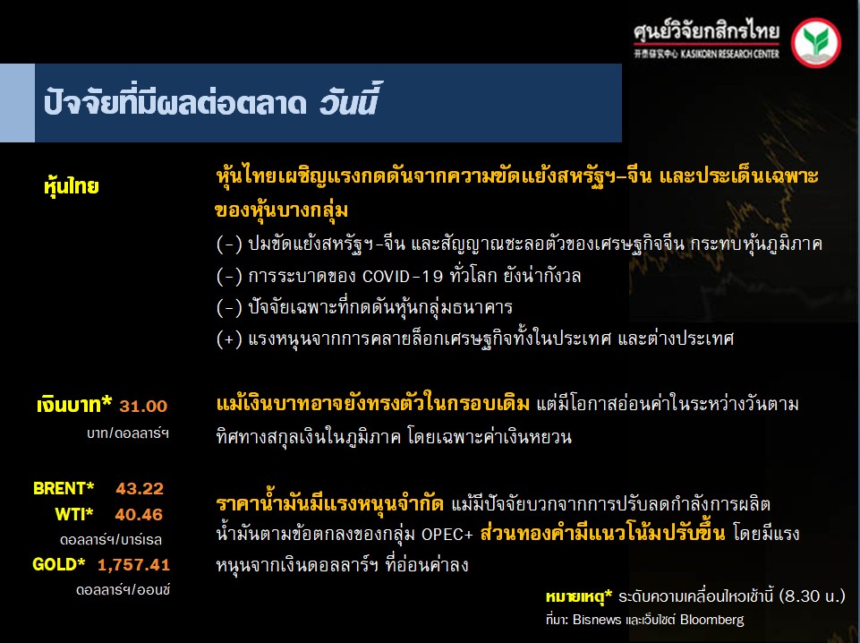 สรุปความเคลื่อนไหวของตลาดเงิน ตลาดทุนประจำวันนี้ (23 มิ.ย. 63)